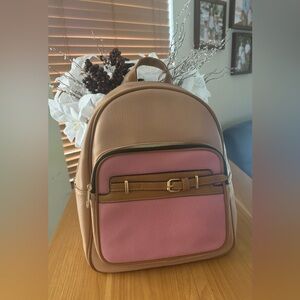 Pink and Tan Boutique Women's Backpack